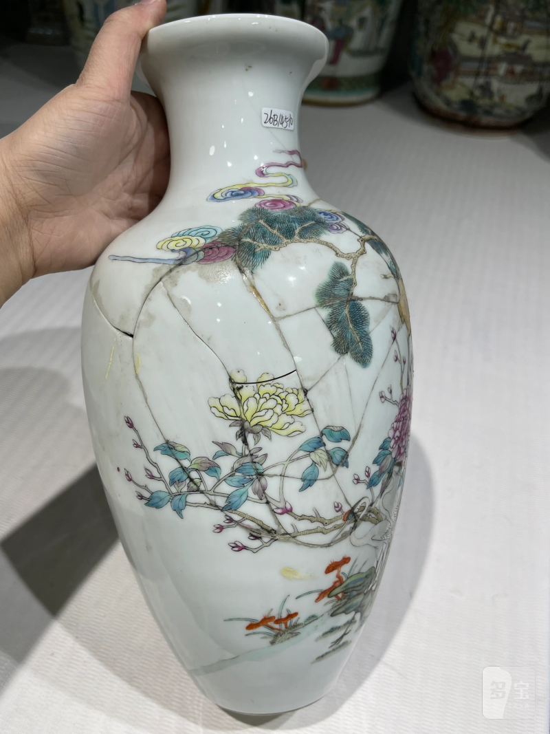 清代 粉彩花鸟纹瓶一组二十一件 - 图79